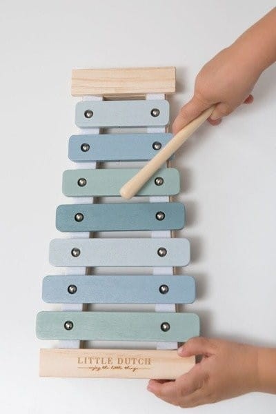 Cymbałki Drewniane Błękitne - Little Dutch