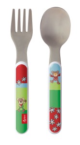 Sztućce dla dziecka widelec i łyżka Misie - sigikid
