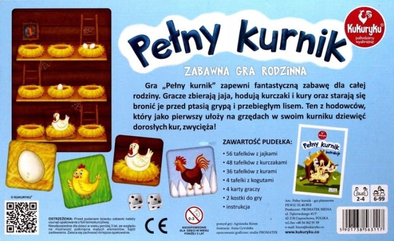 Gra Planszowa 6+ Pełny kurnik - Kukuryku
