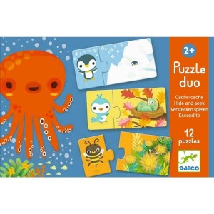 Puzzle dwuelementowe Zabawa w Chowanego- Djeco