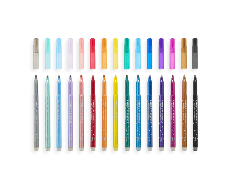 Flamastry z Brokatem, Rainbow Sparkle Glitter Markers - Ooly