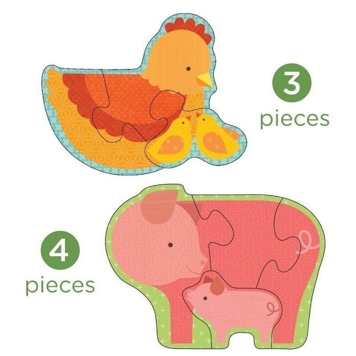 Puzzle progresywne 3,4,5,6 elementy Farma- Petit Collage