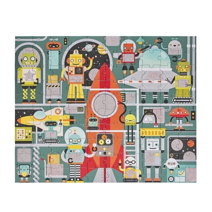 Puzzle z Okularami Ukryte Obrazki Roboty - Petit Collage