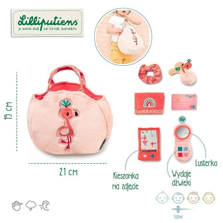 Miękka Różowa Torebka z AKcesoriami - Lilliputiens