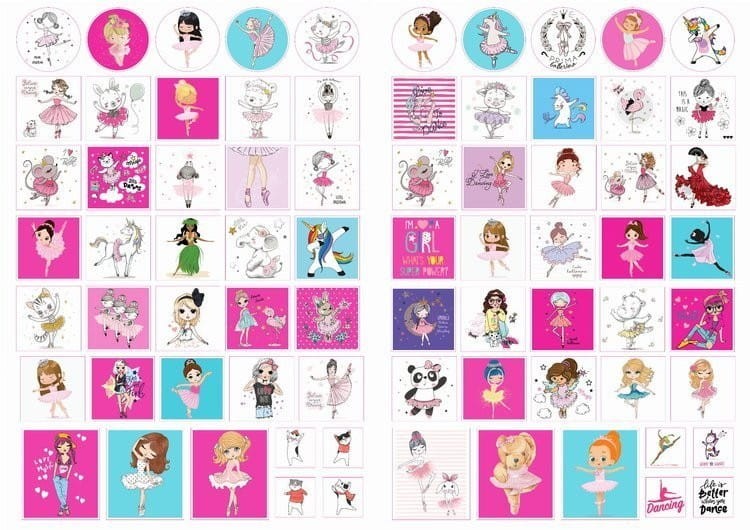 Kolorowanka z naklejkami Baletnice i tancerki - 74 naklejki