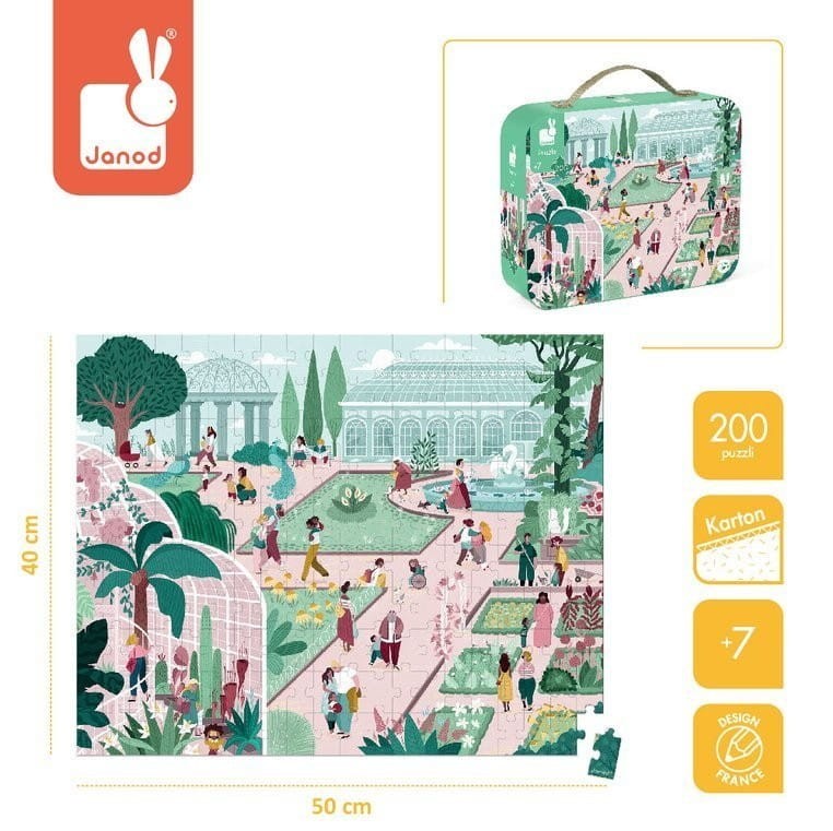 Puzzle w walizce Ogród Botaniczny 200 el. - Janod