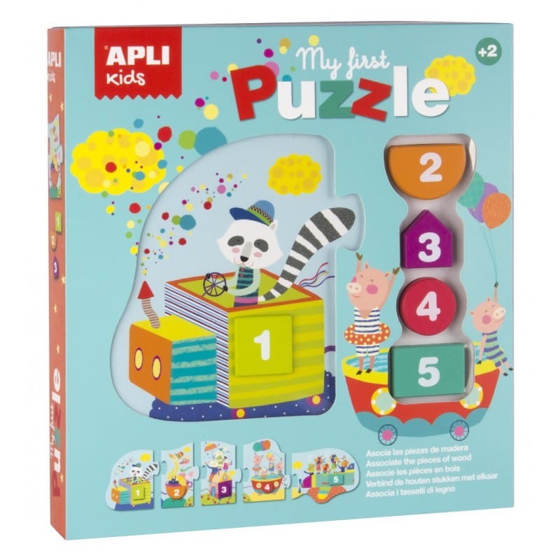 Moje pierwsze puzzle z klockami Pociąg - Apli Kids