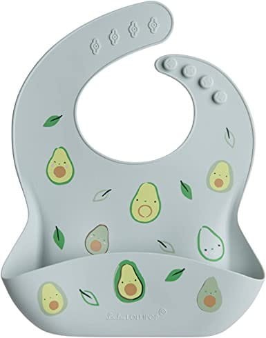 Śliniak silikonowy z kieszonką Avocado - LouLou Lollipop