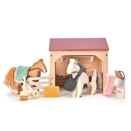 Stajnia z Końmi Drewniane figurki do zabawy - Tender Leaf Toys