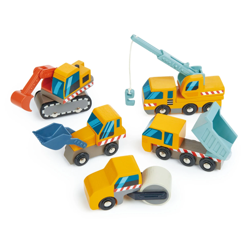 Drewniane pojazdy budowlane - Tender Leaf Toys