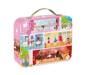 Puzzle w walizce Akademia tańca 100 el. - Janod