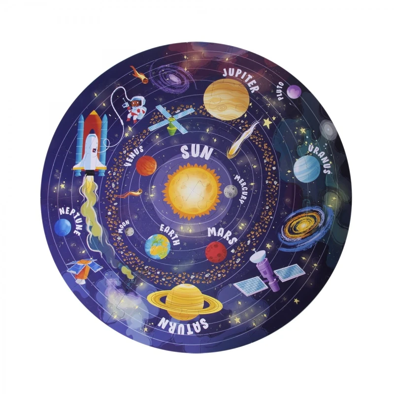 Okrągłe Puzzle 48 el. w Tubie Kosmos - Apli Kids