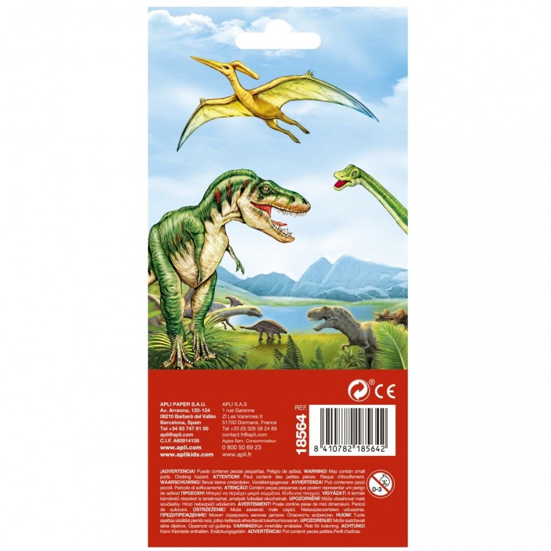 Wypukłe Naklejki Dinozaury 18 szt. - Apli Kids