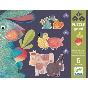 Puzzle progresywne 9,12,15 elementów - Djeco
