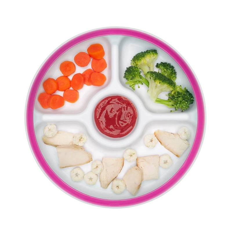 Talerzyk z Przegródkami i Nakładką 4 Porcje Róż - OXO