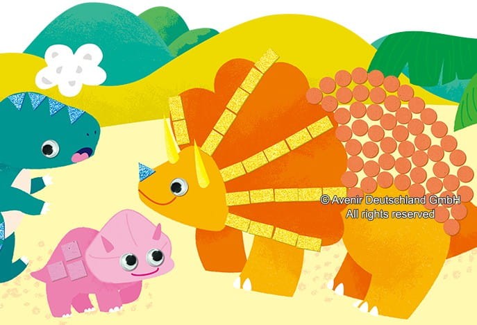 Mozaiki z Naklejkami Dinozaury Story Book - Avenir