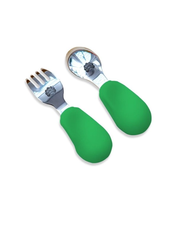Sztućce Nana's Manners ETAP 2 Widelec i łyżka Zielony 1-3 lata