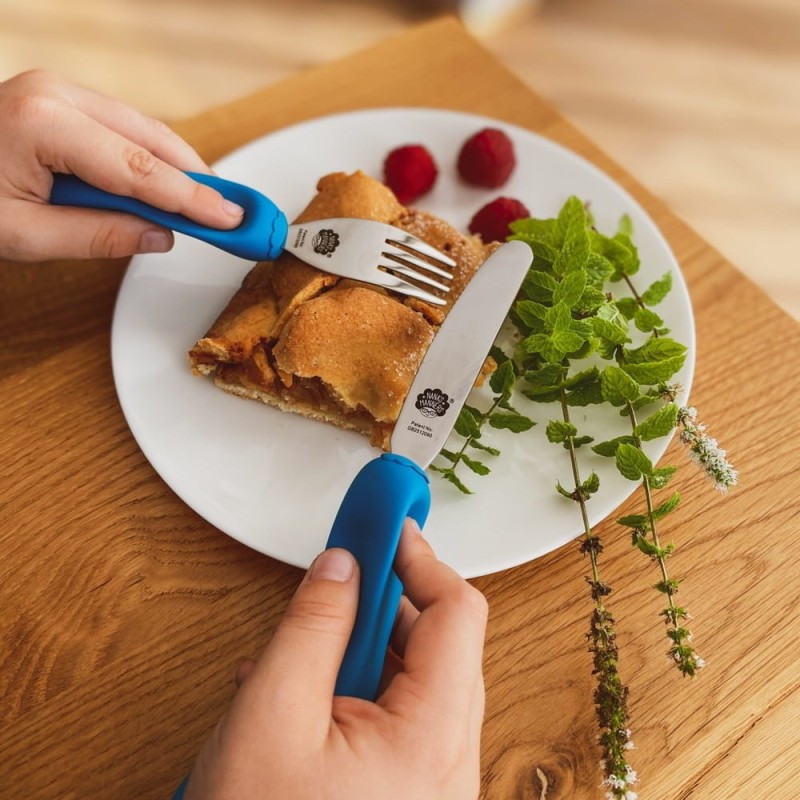 Sztućce Nana's Manners Widelec i Nóż ETAP 3 Niebieski 3-9 lat