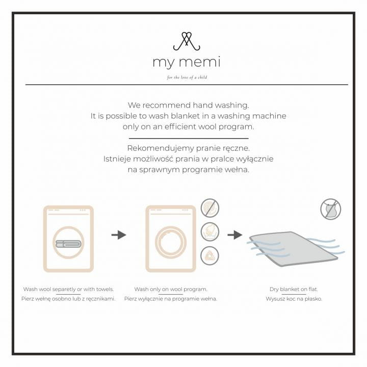 Kocyk ze 100% Wełny Merino Błękitny Premium Collection - My Memi