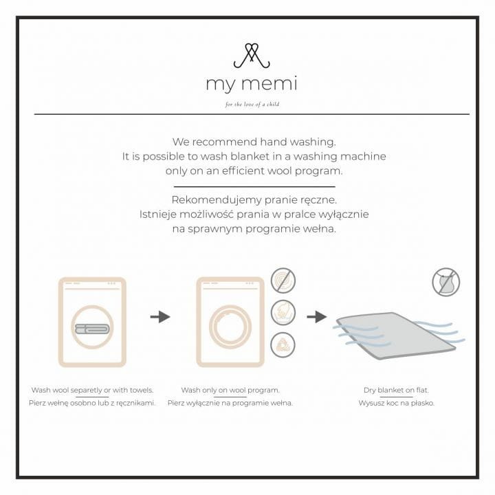 Kocyk ze 100% Wełny Merino Szary Premium Collection - My Memi