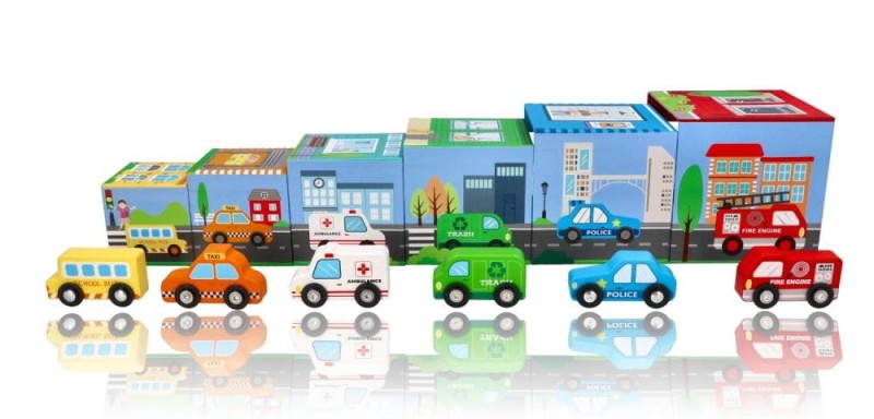 Pudełka Garaże z Pojazdami - Lelin