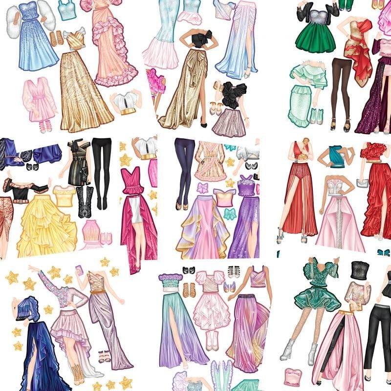 Szkicownik z Naklejkami Ubieranki Dress Me Up GLAMOUR - Top Model