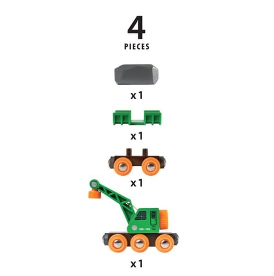 Wagon Kolejowy z Dźwigiem - Brio