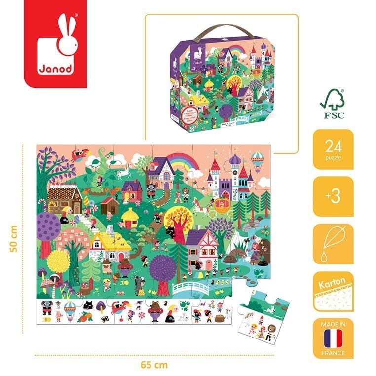 Puzzle w walizce 24 el. Baśniowa Kraina - Janod