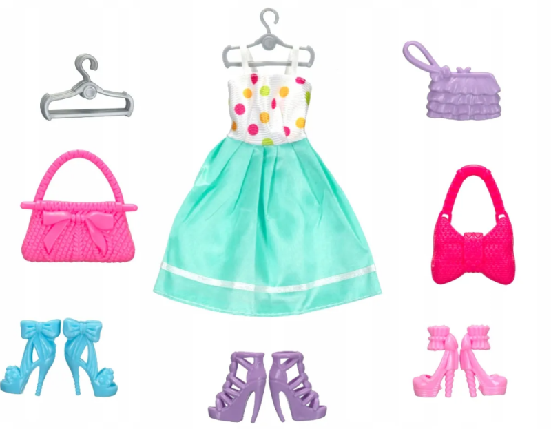 Szafa z Ubrankami dla Lalki Turkusowa - Askato