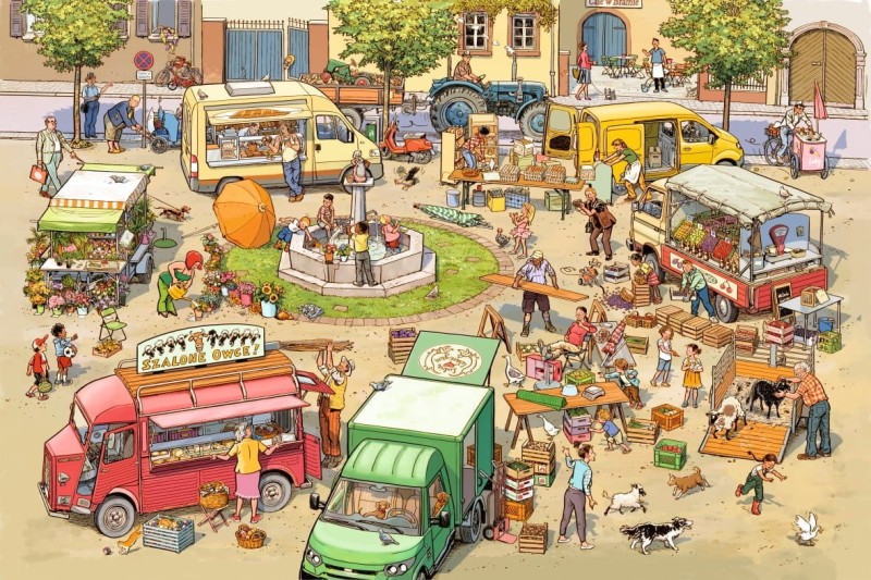 Na Ryneczku - duża książka obrazkowa, wizyta w ekologicznym gospodarstwie