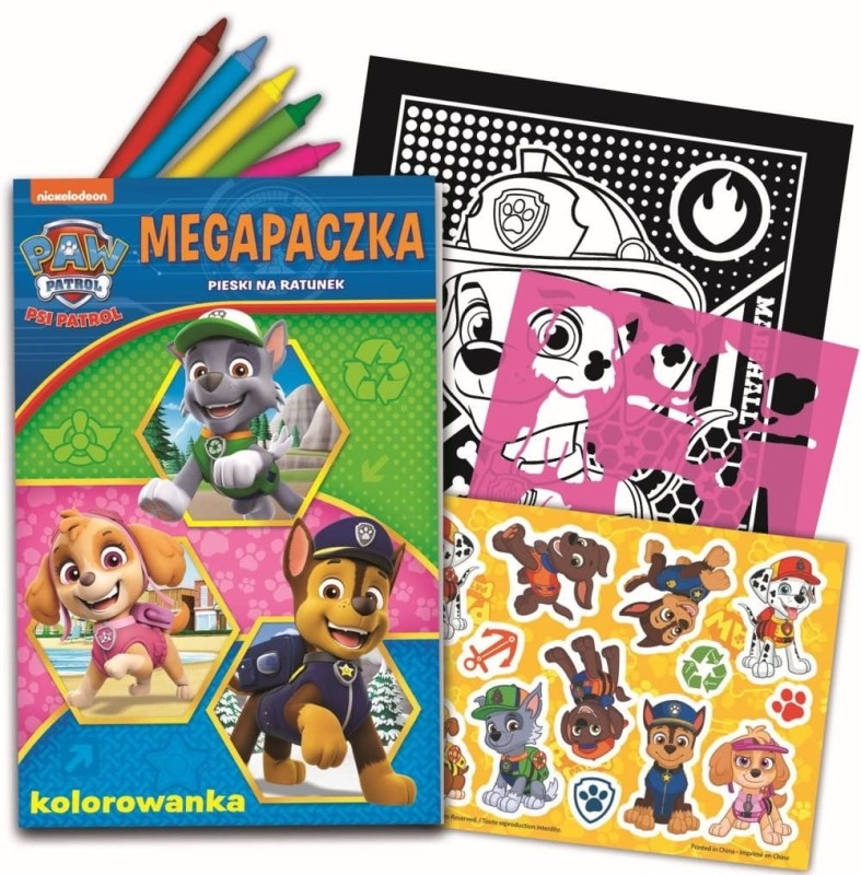 Psi Patrol Megapaczka Kolorowanka z Kredkami i Naklejkami