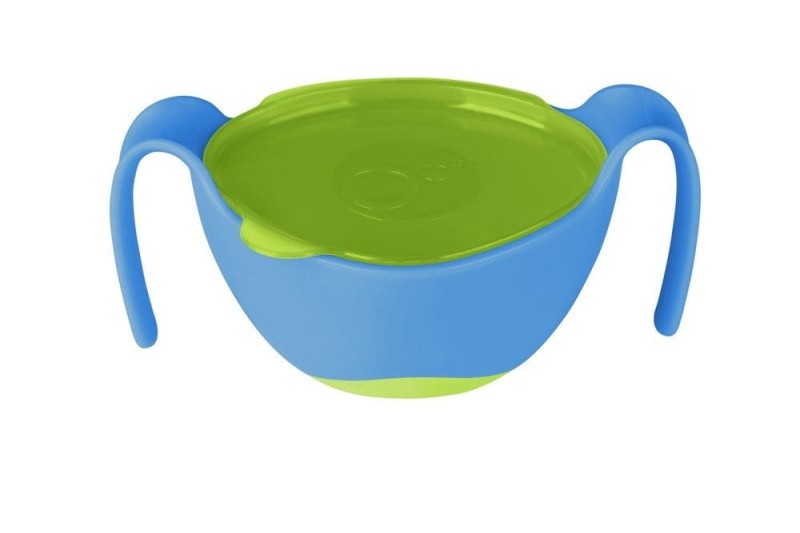 B.box - kubek niewysypek ze słomką 3w1 Bowl + straw niebieski