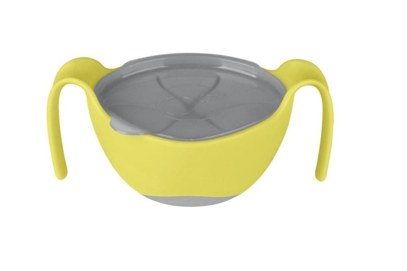 B.box - kubek niewysypek ze słomką 3w1 Bowl + straw żółty