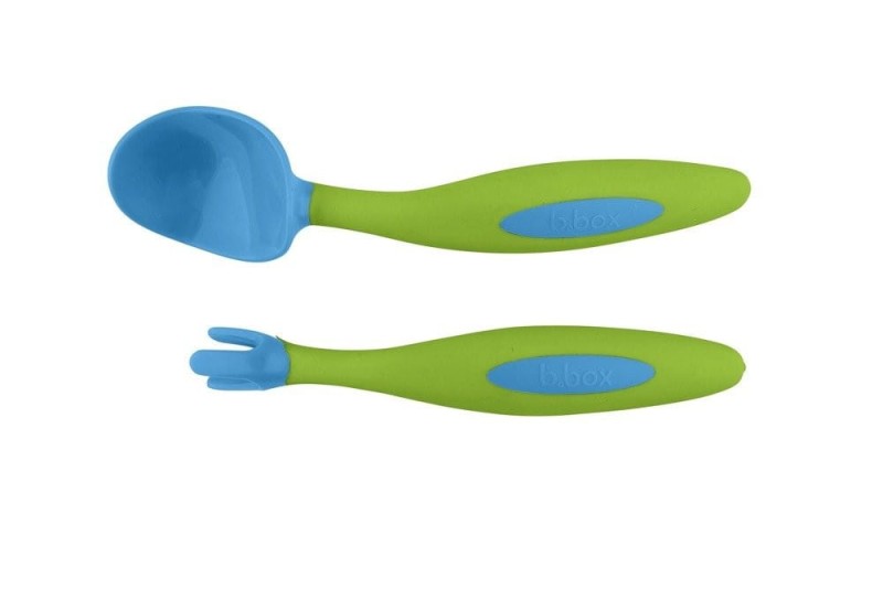 B.box - pierwsze sztućce do nauki jedzenia Toddler cutlery set niebieski