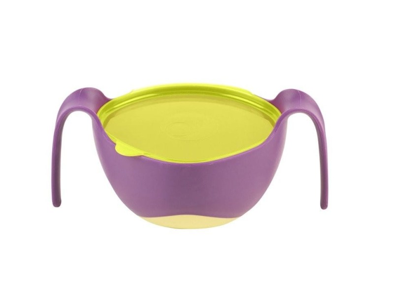 B.box miseczka na zupę 400ml ze słomką i pokrywką Bowl XL fiolet