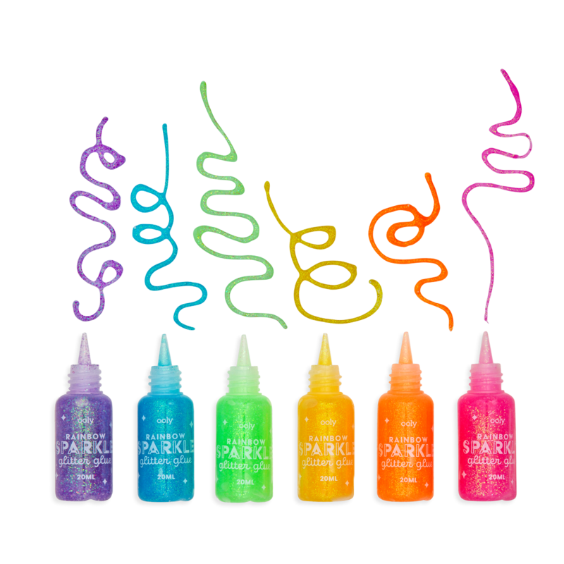 Ooly - klej dekoracyjny z brokatem Rainbow Sparkle 6 szt.