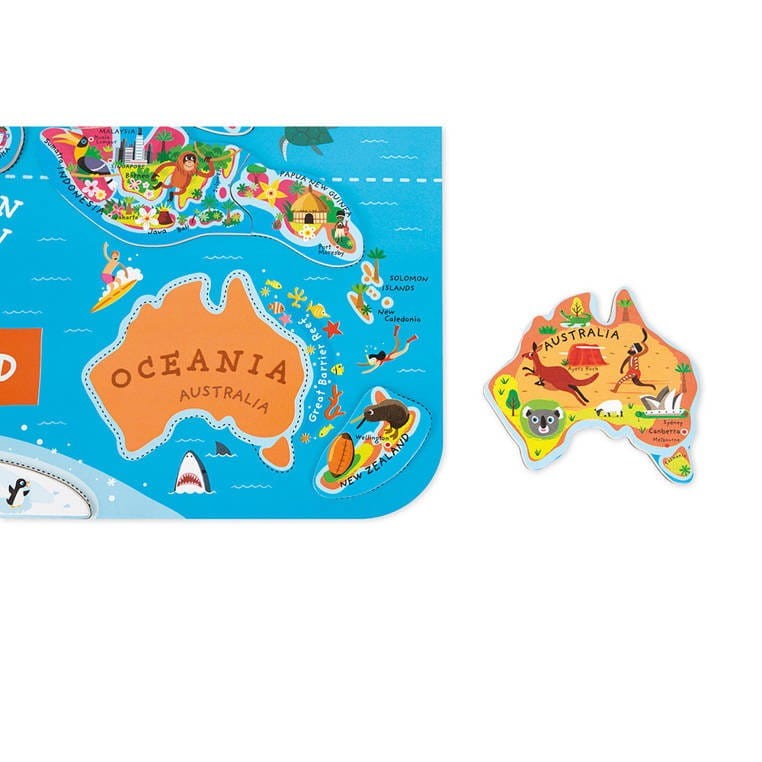 Mapa Świata Puzzle Magnetyczne - Janod