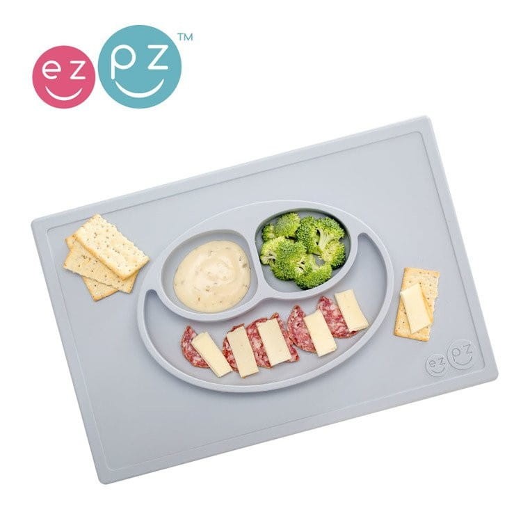 Silikonowy Talerzyk 2w1 Happy Mat Szary - ezpz