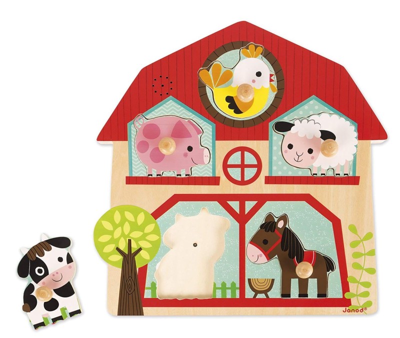 Puzzle Muzyczne Dźwiękowe Mieszkańcy Farmy - Janod