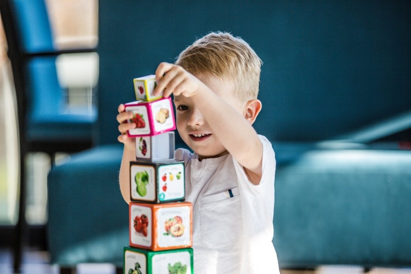 Kartonowe Klocki Wieża Owoce i Warzywa - Piramida Zabaw