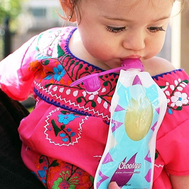 Saszetki Tubki do Karmienia Wielorazowe Yellow Red - ChooMee