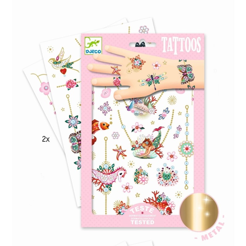 Tatuaże Dziecięce Biżuteria z połyskiem - Djeco