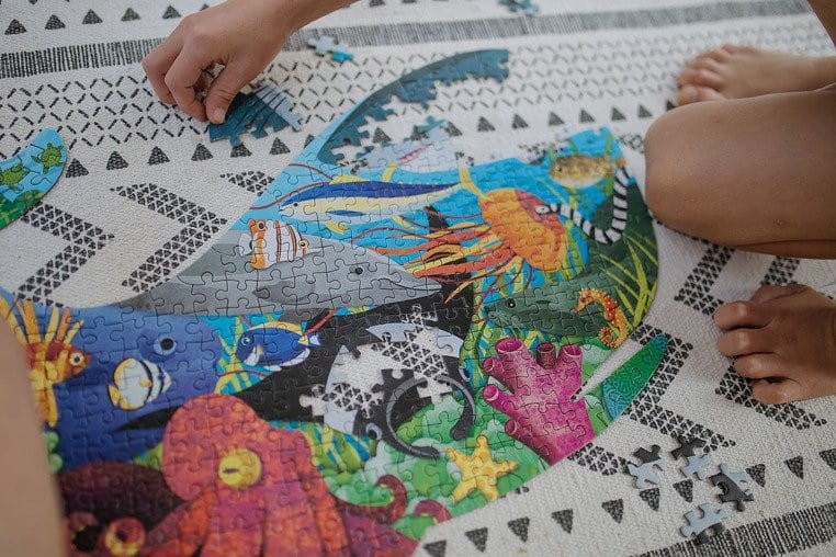 Puzzle Kształt Wieloryb Życie Oceanu - Mudpuppy
