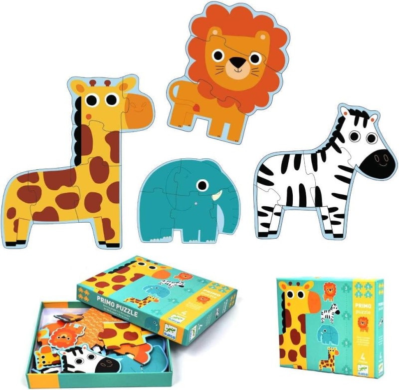 Puzzle progresywne 3,4,5,6 elementów Jungle - Djeco