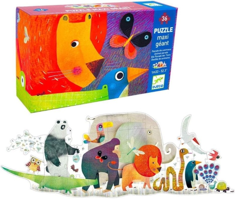 Puzzle kształty Parada Zwierząt 36 el. - Djeco