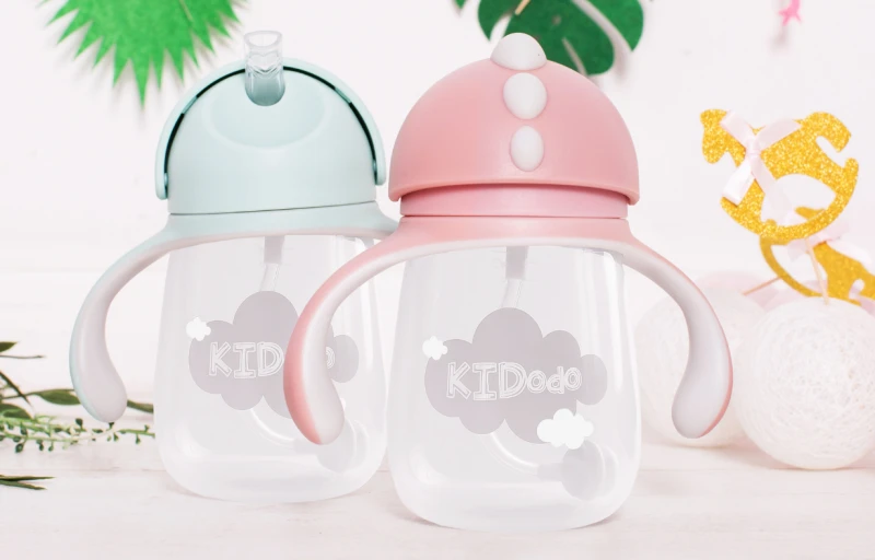 Bidon z Obciążoną Słomką Różowy 260 ml - Kidodo