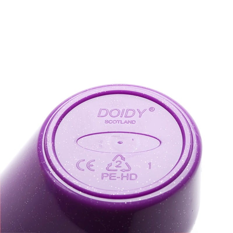 Krzywy kubek 200ml Fioletowy z Brokatem - Doidy Cup