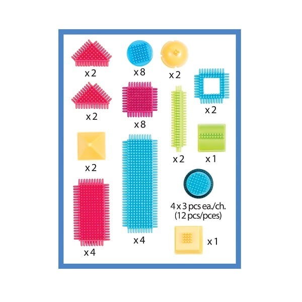 Klocki Jeżyki w Tubie Zestaw Podstawowy 50 el. - Bristle Blocks