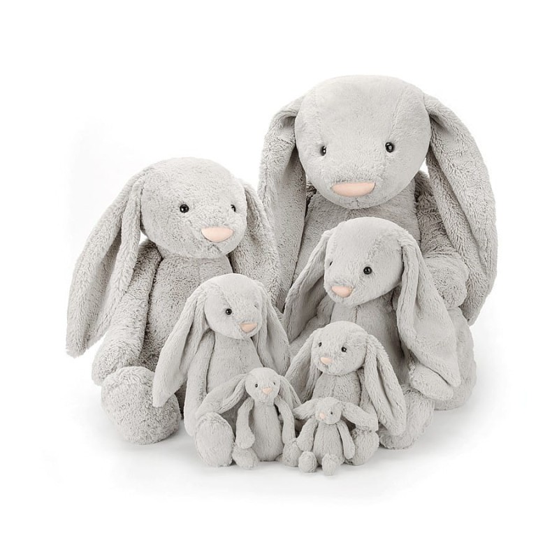 Pluszowy Króliczek 31 cm Szary Bashful Silver Bunny - Jellycat