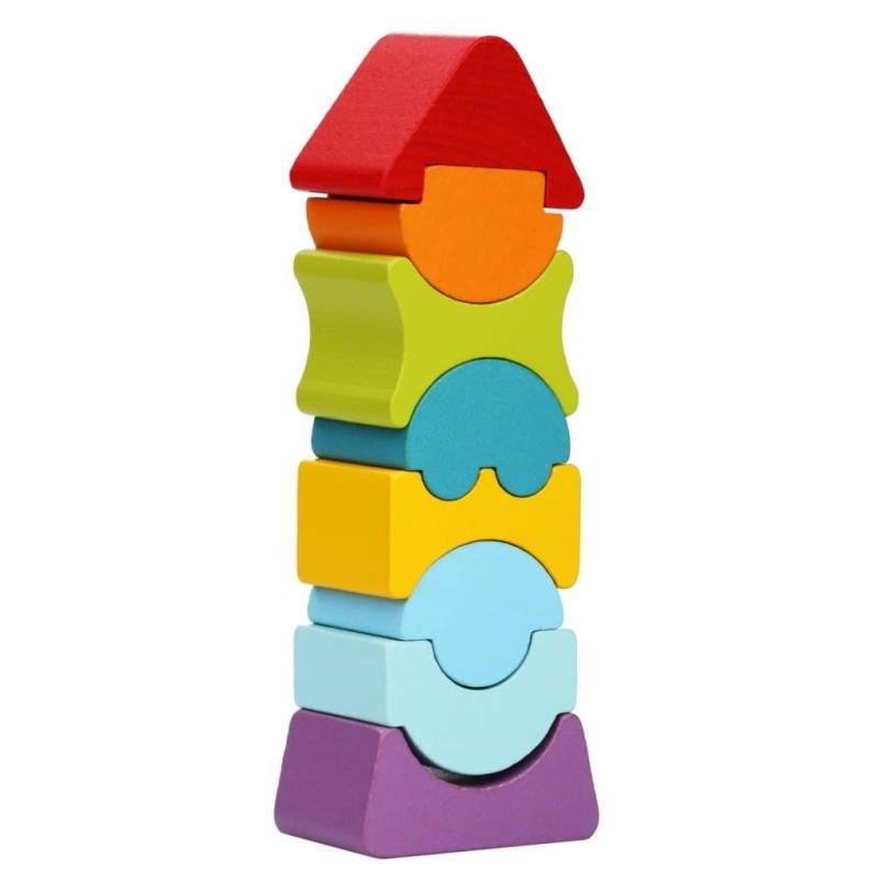 Drewniana Balansująca Wieża Klocki 8 el.- Cubika